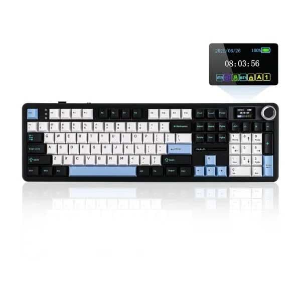 AULA F108Pro 3 in 1 (2.4G/BT/Wired) Full Size Wireless RGB Mechanical Gaming Keyboard | Retro Color, Reaper Switch (F108ProRR) - 1