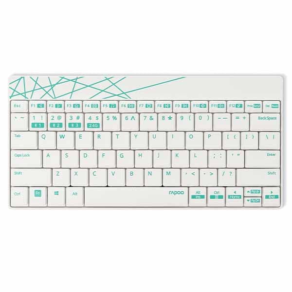 Rapoo 8000M Multi-Mode Keyboard &amp; Mouse (White)