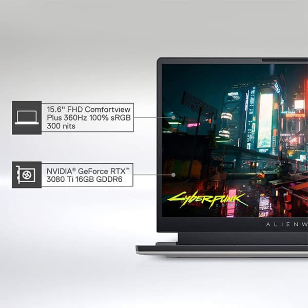 Dell New Alienware x15 R2 Gaming Laptop, Intel i9-12900H, Win11+MSO'21 , 32GB LP DDR5, 1TB SSD, NVIDIA RTX 3080 Ti (16GB GDDR6), 15.6" (39.62Cms) FHD 360Hz 300nits, AlienFX KB (D569942WIN9, 2.34Kgs)