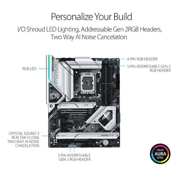 Asus Prime Z690-A Intel Motherboard Supports Intel 12th, 13th & 14th Gen Processors