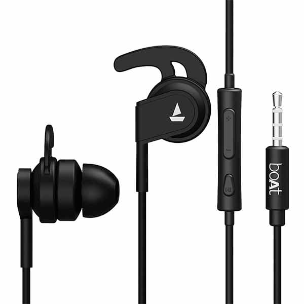 boAt BassHeads 242 Wired in Ear Earphone with Mic (Carbon Black)