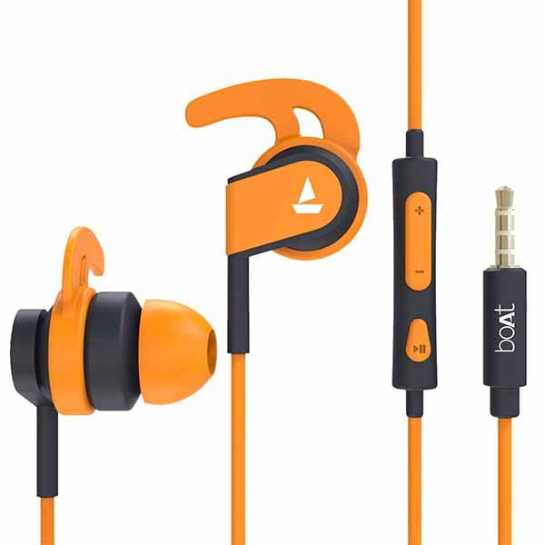 boAt BassHeads 242 Wired in Ear Earphone with Mic (Orange)