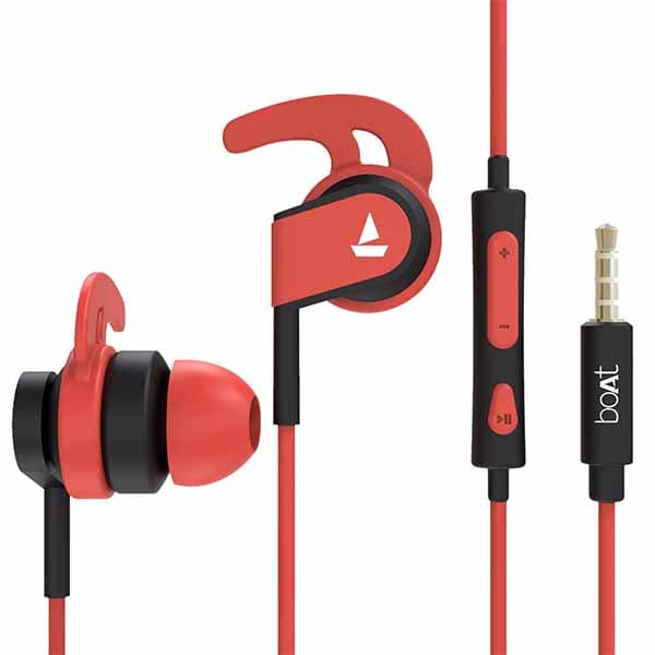 boAt BassHeads 242 Wired in Ear Earphone with Mic (Red)