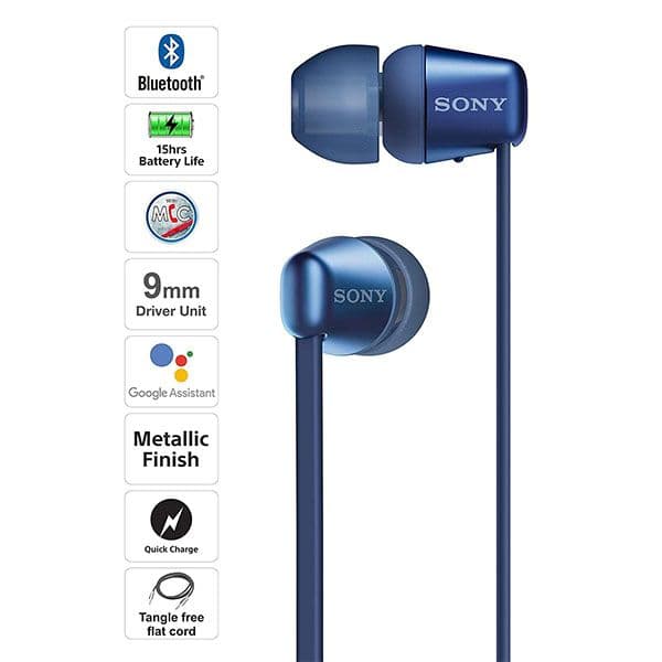 Sony WI-C310 Wireless Headphones In-Ear Bluetooth Headset with mic (Blue)