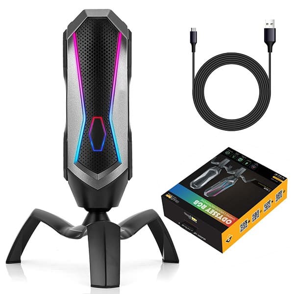 Cosmic Byte Odyssey USB Gaming Cardioid Condensor Microphone with RGB Effects and Touch Button