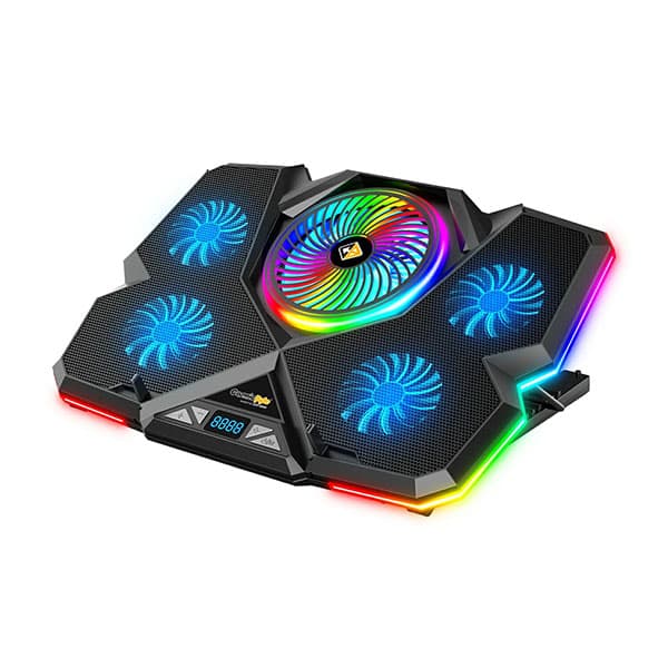 Cosmic Byte Cyclone RGB Laptop Cooling Pad with 5 Fan, Adjustable Speed, USB Hubx