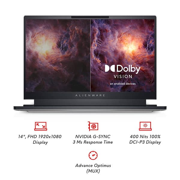 DELL Alienware x14 Gaming Laptop, Intel i7-12700H, 14 “(35.5cm) FHD 144Hz 400nits GSYNC + Advanced Optimus, 32GB DDR5, 1TB SSD, Nvidia RTX 3060 6GB, Dolby Atmos, Lunar Light (1.84 kgs) D569939WIN9