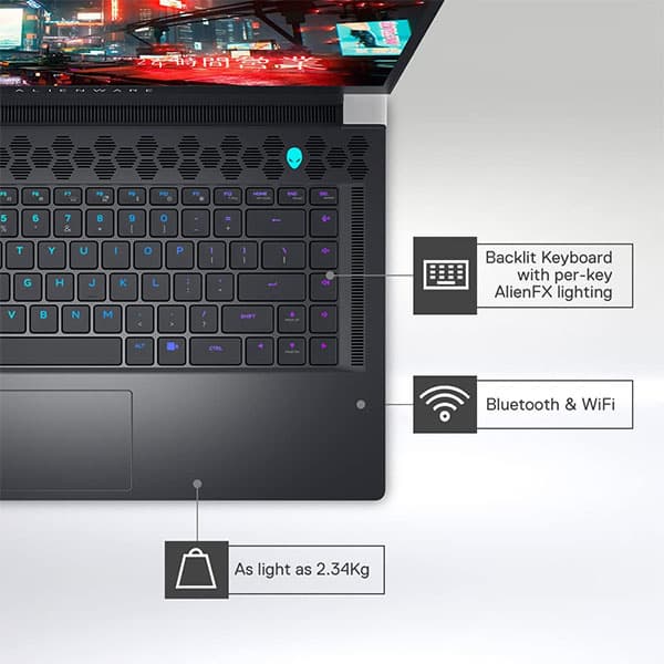 Dell New Alienware x17 R1 Gaming Laptop, Intel i9-11980HK, Win11+MSO'21 , 32GB DDR4, 1TB SSD, NVIDIA RTX 3080 (16GB GDDR6), 17.3" FHD 360Hz 300nits, AlienFX KB (D569936WIN9, 2.34Kgs)
