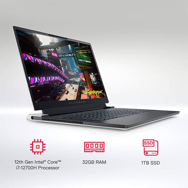 Dell New Alienware x17 R2 Gaming Laptop, Intel i7-12700H, Win 11 + MS Office'21, 32GB DDR5, 1TB SSD, NVIDIA RTX 3070 Ti (8GB GDDR6), Alienware CherryMX Backlit KB, Lunar Light (D569943WIN9) 2.34Kgs
