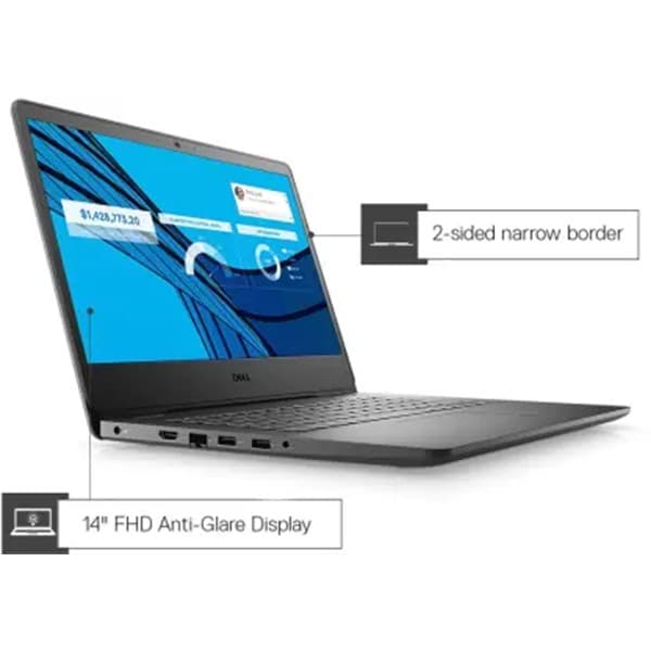 Dell Vostro 3400 14 inches(35cm) FHD Anti Glare Display Laptop (11th Gen Intel i5-1135G7 / 8GB / 1TB / Integrated Graphics / Windows 10 + MS Office / Black/ 1.58Kg) D552154WIN9BE + Laptop Bag