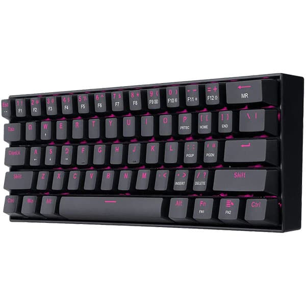 Redragon K630 Dragonborn 60% Wired Pink LED Brown Switch Gaming Keyboard Black