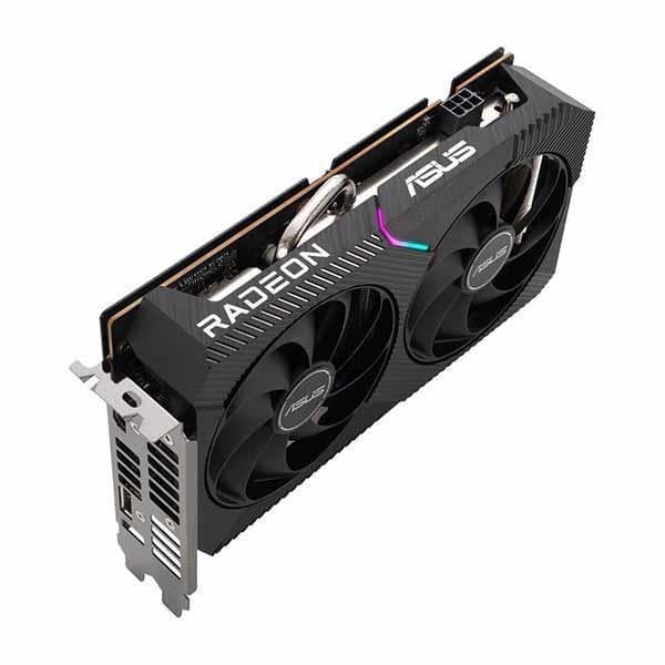 ASUS Dual Radeon™ RX 6500 XT V2 OC Edition 4GB GDDR6 with two powerful Axial-tech fans and a 2-slot design for broad compatibility