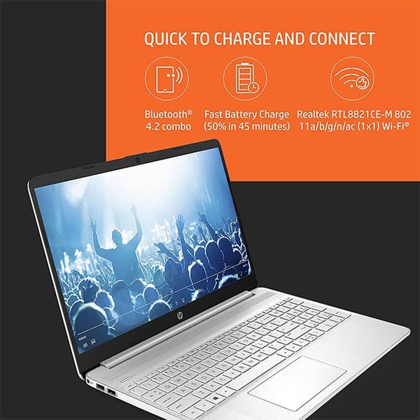 HP 15s AMD Ryzen 3- 5300U 15.6inch(39.6cm) FHD Laptop (8GB RAM/512GB SSD, Micro-Edge, Anti-Glare Display/Radeon Graphics/Windows 11 Home/Alexa/Dual Speakers/Ms Office/1.69Kg, 15s-Eq2143au) + Laptop Bag