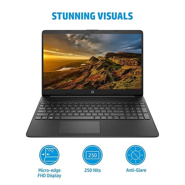 Hp 15S-11Th Gen Intel Core I3 - 8Gb Ram/256Gb Ssd 15.6 Inches (39.6Cm) Fhd,Micro-Edge, Anti-Glare Display (Uhd Graphics/Alexa/Dual Speakers/Fast Charge/Windows 11 Home/Ms Office), 15S- Fq2626Tu + Laptop Bag