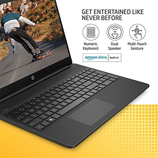 HP 15s fq4022tu-11th Gen Intel Core i5 -8GB RAM/512GB SSD/32Gb Intel Optane Memory 15.6inch(39.6cm) FHD, Micro-Edge Display (Intel Iris Xe Graphics/Alexa/Dual Speakers/Win 11 Home/Ms Office), 15s- Fq4022TU + Laptop Bag