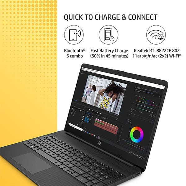 HP 15s fq4022tu-11th Gen Intel Core i5 -8GB RAM/512GB SSD/32Gb Intel Optane Memory 15.6inch(39.6cm) FHD, Micro-Edge Display (Intel Iris Xe Graphics/Alexa/Dual Speakers/Win 11 Home/Ms Office), 15s- Fq4022TU + Laptop Bag