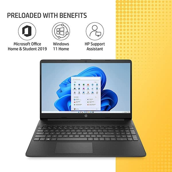 HP 15s fq4022tu-11th Gen Intel Core i5 -8GB RAM/512GB SSD/32Gb Intel Optane Memory 15.6inch(39.6cm) FHD, Micro-Edge Display (Intel Iris Xe Graphics/Alexa/Dual Speakers/Win 11 Home/Ms Office), 15s- Fq4022TU + Laptop Bag