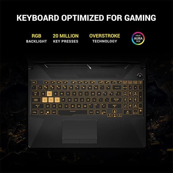 ASUS TUF Gaming F15, 15.6-inch (39.62 cms) FHD 144Hz, Intel Core i5-10300H 10th Gen, 4GB NVIDIA GeForce GTX 1650, Gaming Laptop (8GB/512GB SSD/Windows 11/Office H&amp;S/Black/2.3 Kg), FX506LHB-HN355WS