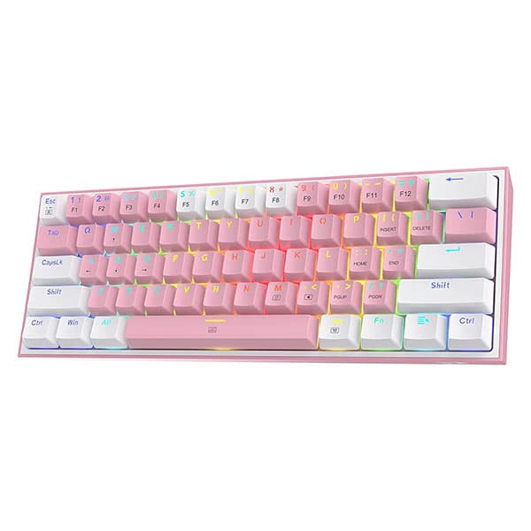 Redragon K617 Fizz 60% Wired RGB White Pink Mechanical Gaming Keyboard