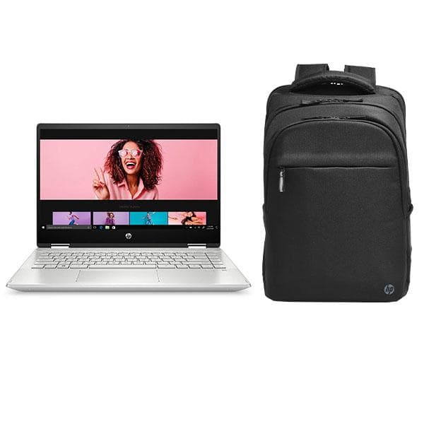 HP Pavilion dh1181tu x360 Intel Core i3 Touchscreen 14 inches FHD Laptop (i3-10110U/8GB/256GB SSD/Windows 10/MS Office/1920 x 1080, LED/Mineral Silver/1.6kg) - 14-dh1181tu + Laptop Bag