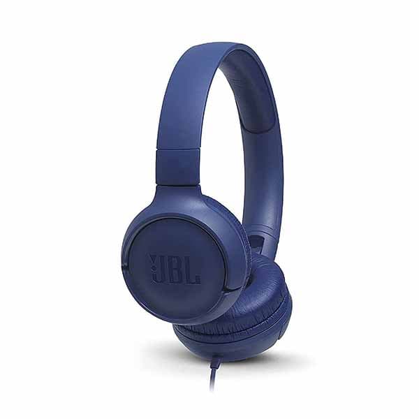 JBL Tune 500, Wired On Ear Headphone with Mic, Blue