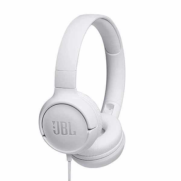 JBL Tune 500, Wired On Ear Headphone with Mic, White