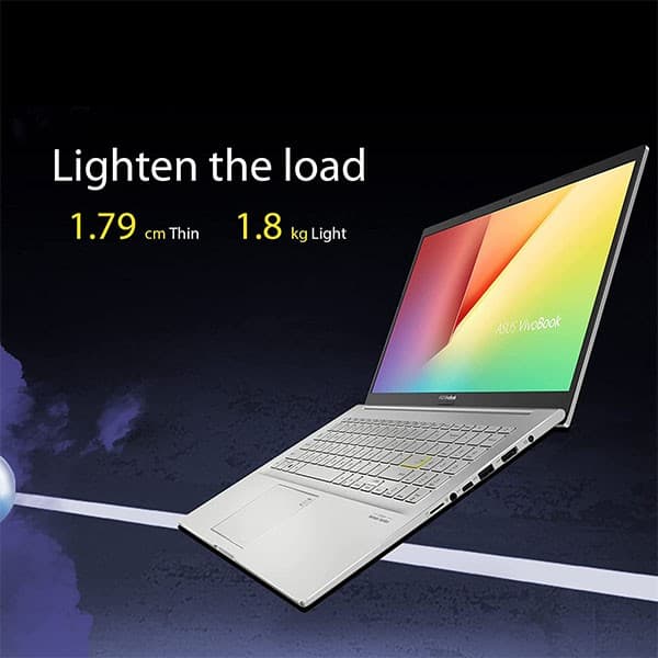 ASUS VivoBook K15 OLED (2021), 15.6" (39.62 cms) FHD OLED, Intel Core i3-1115G4 11th Gen, Thin and Light Laptop (8GB/512GB SSD/Integrated Graphics/Office 2021/Windows 11/Silver/1.8 Kg) K513EA-L313WS + Laptop Bag