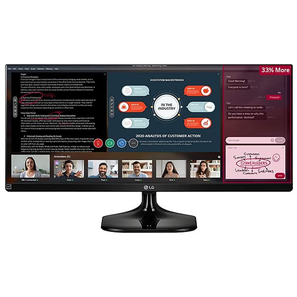 LG - 25UM58 25-inch (64.5 cm) UltraWide Multitasking Monitor with Full HD (2560 x 1080) IPS Panel, HDMI Port, AMD Freesync - (Black)
