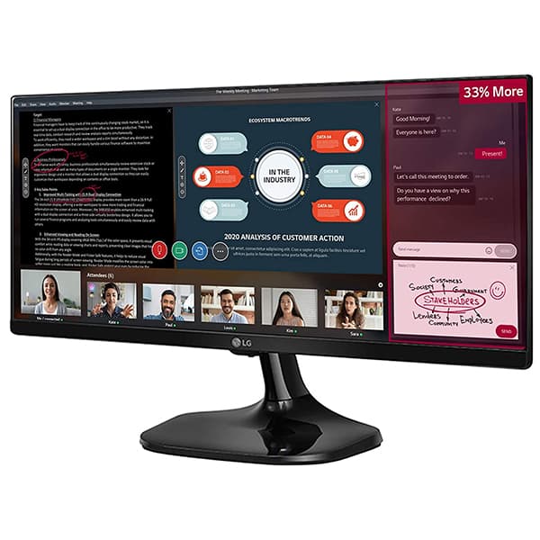 LG - 25UM58 25-inch (64.5 cm) UltraWide Multitasking Monitor with Full HD (2560 x 1080) IPS Panel, HDMI Port, AMD Freesync - (Black)