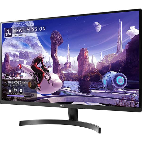 LG 27QN600-B 27” QHD (2560 x 1440) IPS Display with FreeSync, sRGB 99% Color Gamut, HDR10 with a 3-Side Virtually Borderless Design, Black