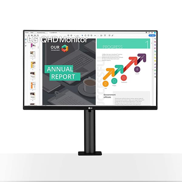 LG 27QN880-B 27" QHD (2560x1440) Ergo IPS Monitor with HDR 10 Compatibility and USB Type-C Connectivity, Black