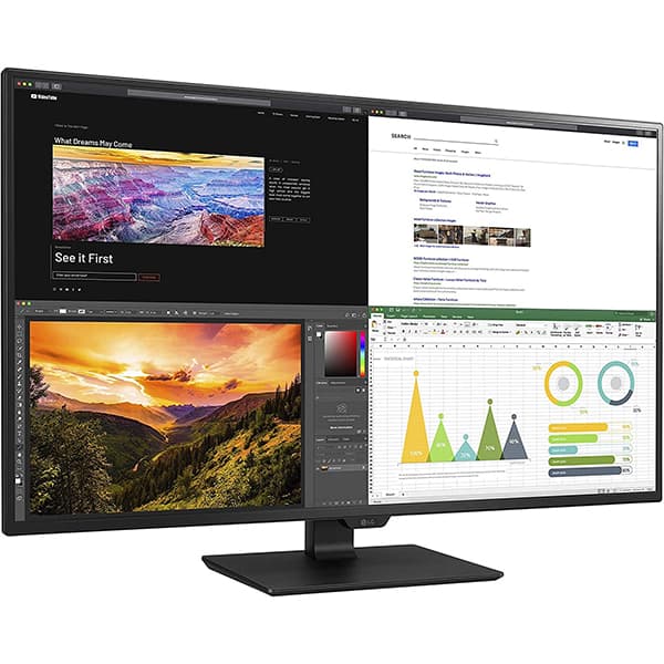 LG 43UN700 43 Inch (107.95 cm) IPS Display with USB Type-C and HDR10, 4 HDMI inputs, 3840 x 2160 pixel Monitor (Black)