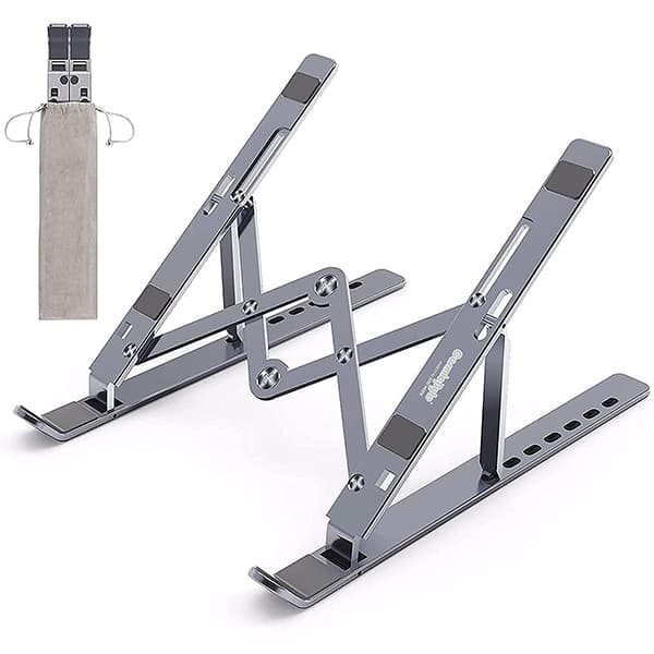 Cosmic Byte Adjustable Aluminum Portable Laptop Rack Stand for Upto 17" laptops - Dark Grey