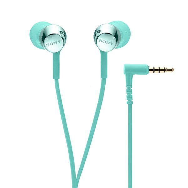 Sony MDR-EX155AP Wired in Ear Headphone with Mic - Light Blue