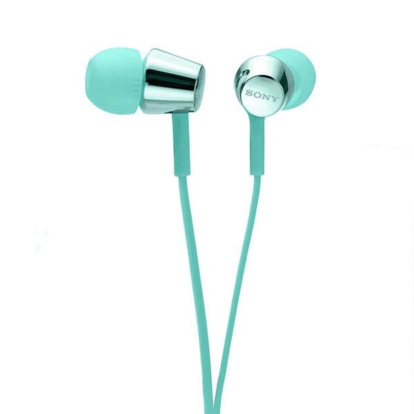 Sony MDR-EX155AP Wired in Ear Headphone with Mic - Light Blue