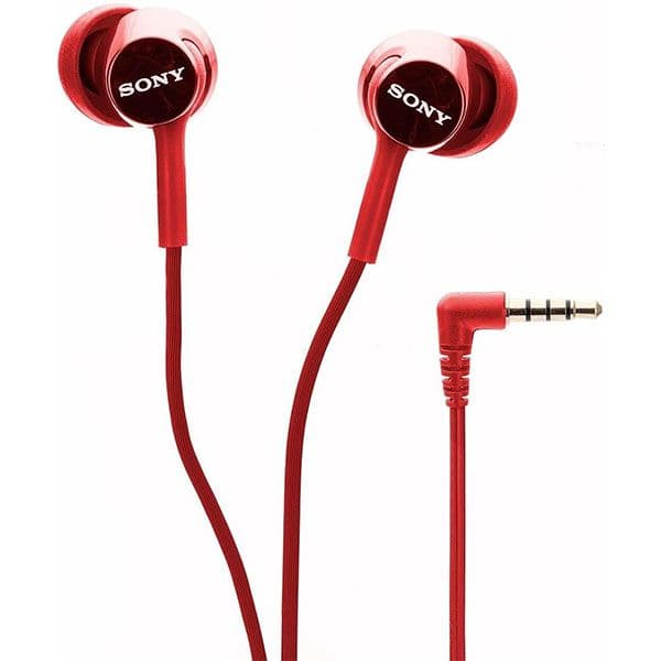 Sony MDR-EX155AP Wired in Ear Headphone with Mic - Red