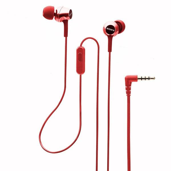 Sony MDR-EX155AP Wired in Ear Headphone with Mic - Red