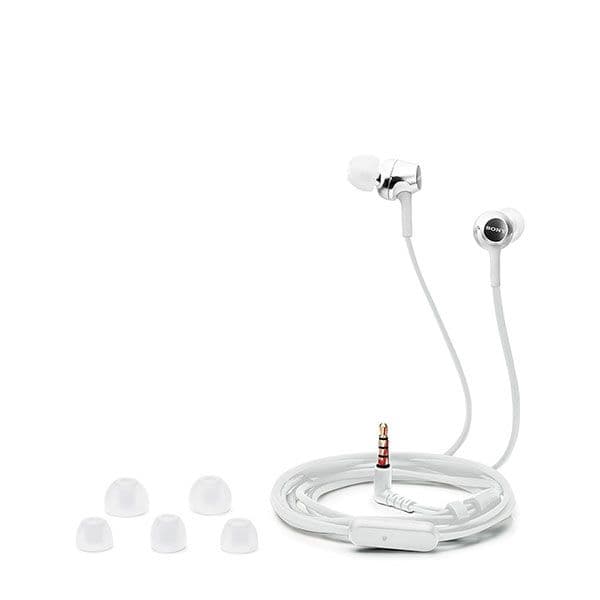 Sony MDR-EX155AP Wired in Ear Headphone with Mic - White