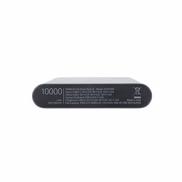 Mi 10000 mAh Power Bank, 3i - Black