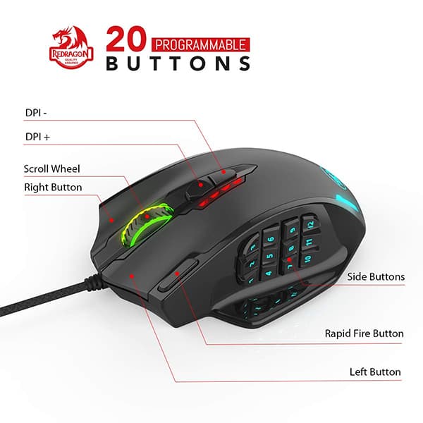 Redragon M908 Impact RGB Wired Gaming Mouse