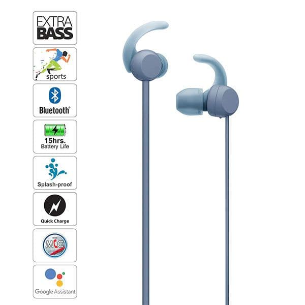 Sony WI-SP510 Wireless Sports Extra Bass in-Ear Headphones Blue