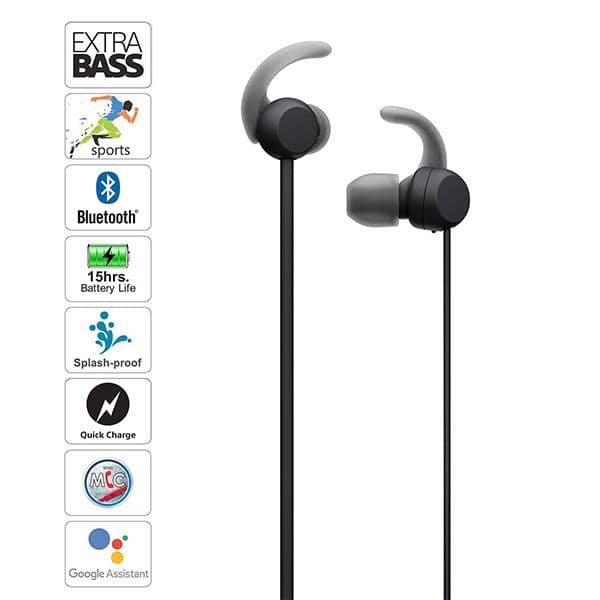 Sony WI-SP510 Wireless Sports Extra Bass in-Ear Headphones Black