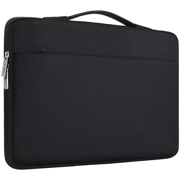 Waterproof Nylon Exterior with Soft Velvety Interior Sleeve Bag Pouch Carry Case for Laptops, MacBook 13" Black