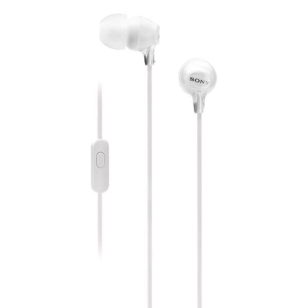 Sony MDR-EX15AP In-Ear Stereo Headphones with Mic - White