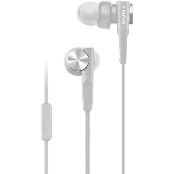 Sony MDR-XB55AP Wired in Ear Headphones with Mic - Gray White