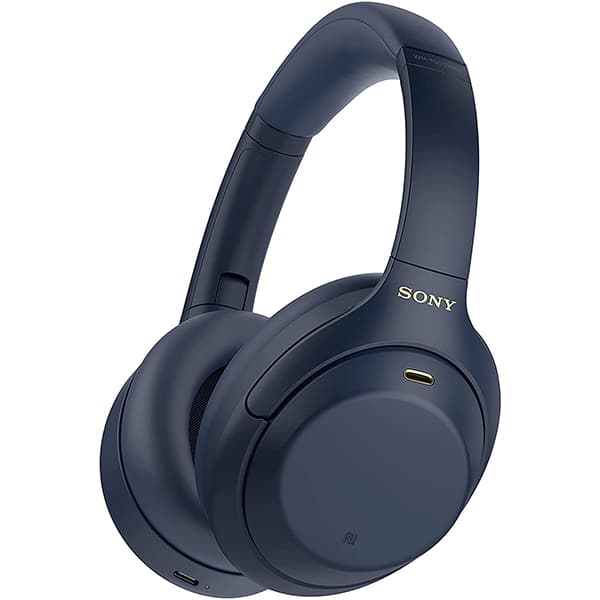 Sony WH-1000XM4 Wireless Noise Cancellation Headphones, Bluetooth Headset with Mic Alexa Voice Control (Blue)