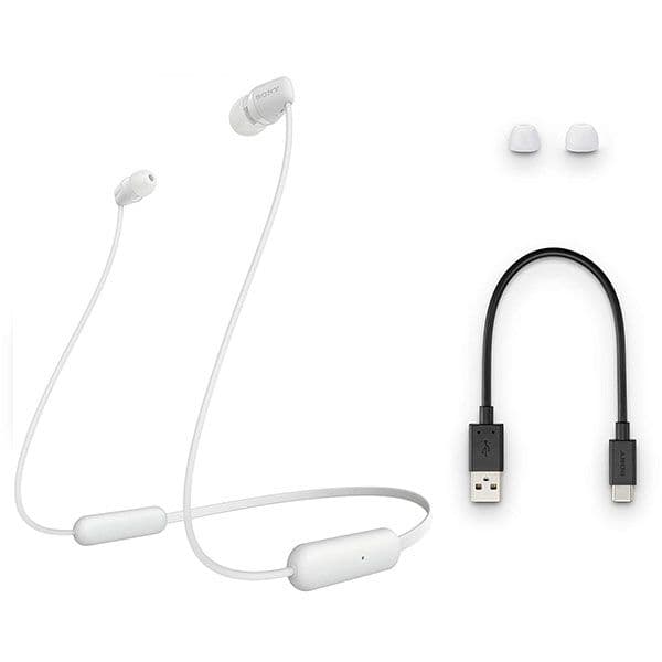 Sony WI-C200 Wireless Headphones In-Ear with mic (White)