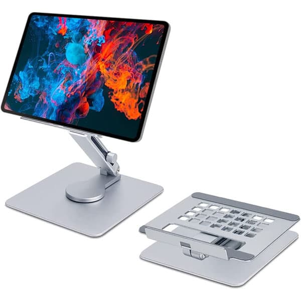 Foldable Laptop Stand All-In-One Laptop Stand 360° Rotation Adjustable Height Folding Stand Base Swivel Tablet Stand