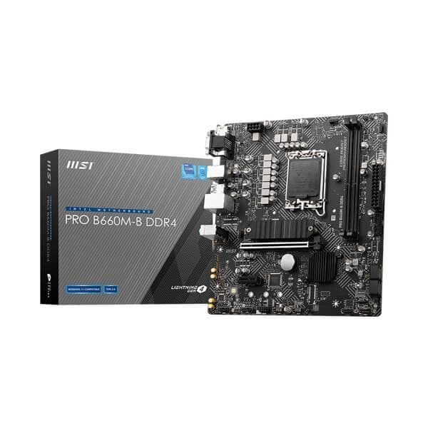 MSI PRO B660M-B DDR4 Intel Motherboard Supports Intel 12th , 13th & 14th Gen Processors