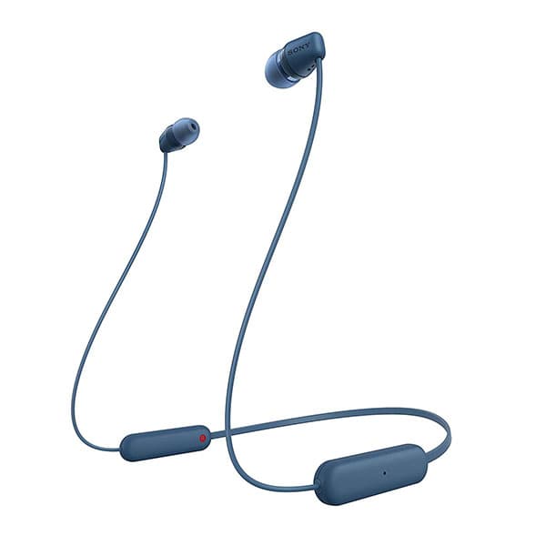Sony WI-C100 Wireless Headphones in-Ear Bluetooth Headset with mic for Phone Calls (Blue)